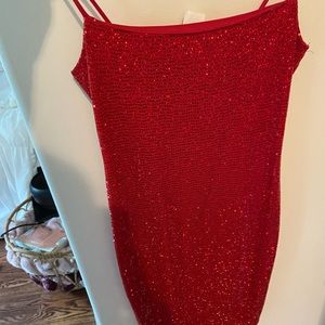 sparkling red dress